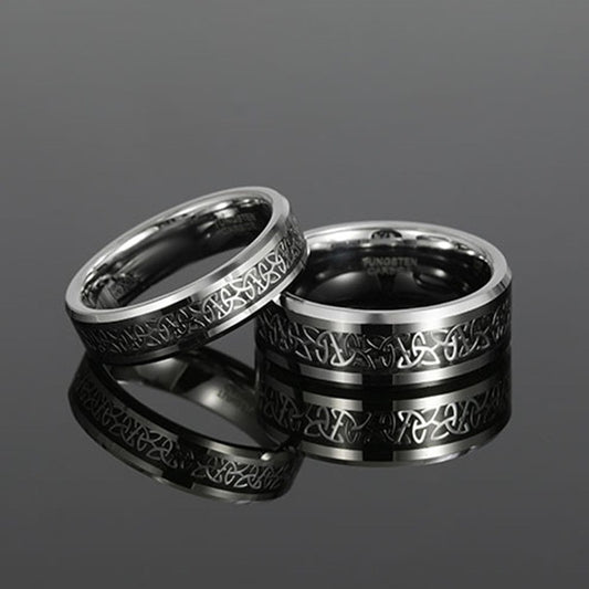 Männer Tungstenring Silber 8mm - Musikband Ring für Herren | Robust & Stylish