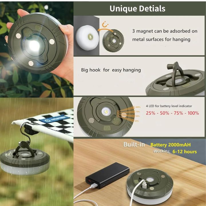 Multifunktionale wasserdichte LED-Campinglampe
