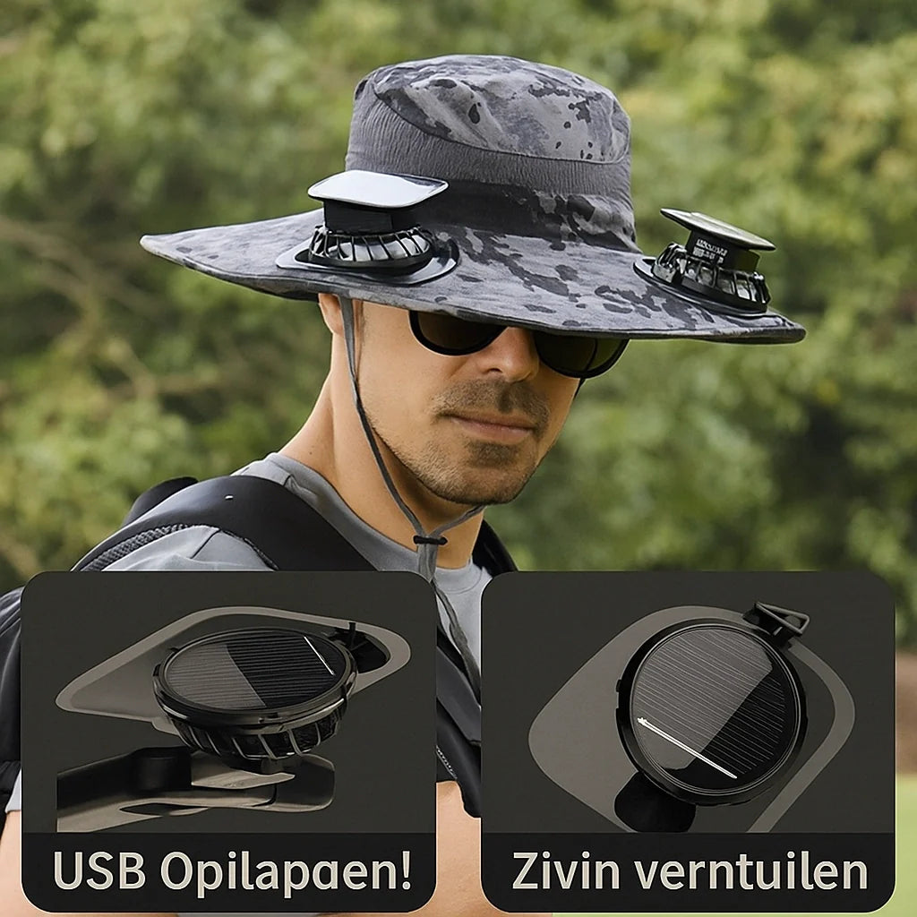 Breiter Outdoor - Sonnenhütte mit Sonnenfächern