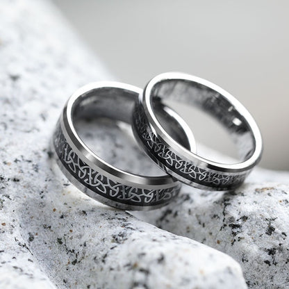 Männer Tungstenring Silber 8mm - Musikband Ring für Herren | Robust & Stylish