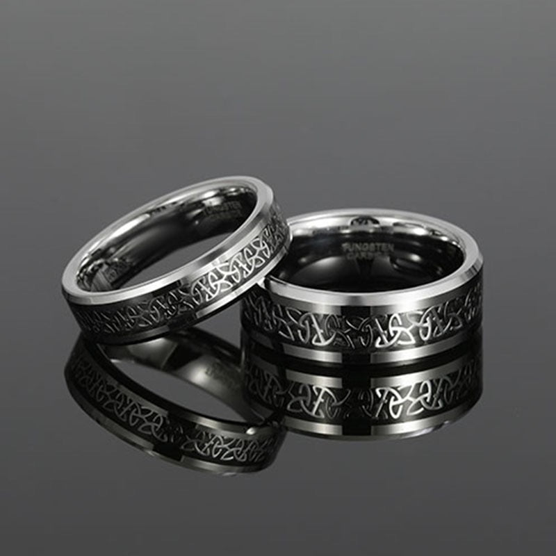 Männer Tungstenring Silber 8mm - Musikband Ring für Herren | Robust & Stylish