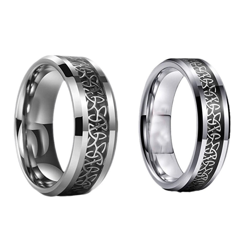Männer Tungstenring Silber 8mm - Musikband Ring für Herren | Robust & Stylish