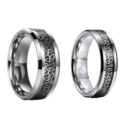 Männer Tungstenring Silber 8mm - Musikband Ring für Herren | Robust & Stylish
