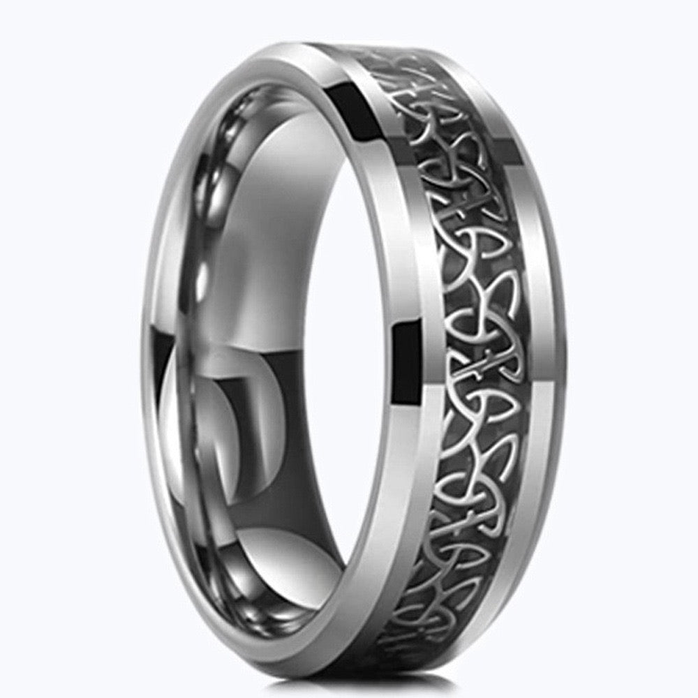 Männer Tungstenring Silber 8mm - Musikband Ring für Herren | Robust & Stylish