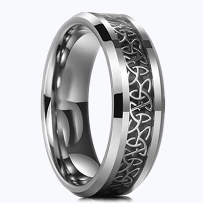 Männer Tungstenring Silber 8mm - Musikband Ring für Herren | Robust & Stylish