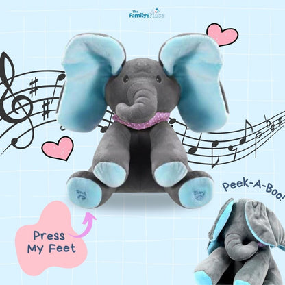 Peek-A-Boo Talking Elephant Toy – Interactive Musical Plush for Kids