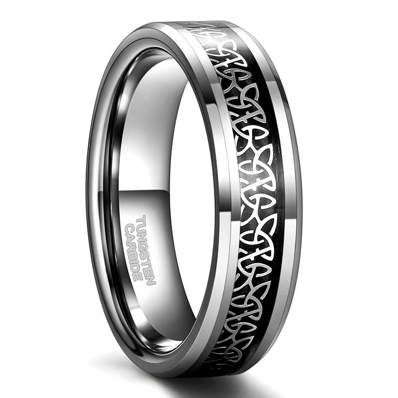 Männer Tungstenring Silber 8mm - Musikband Ring für Herren | Robust & Stylish