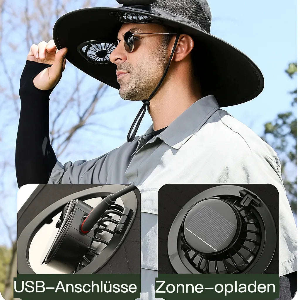 Breiter Outdoor - Sonnenhütte mit Sonnenfächern