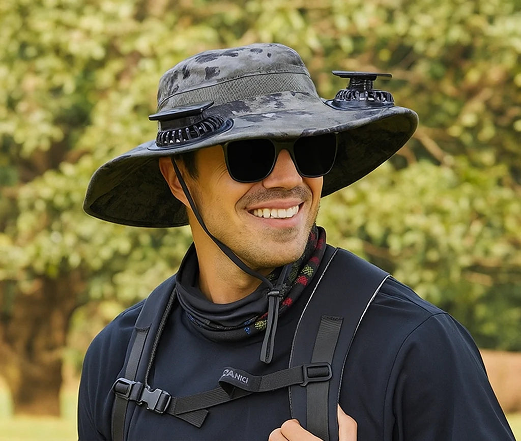 Breiter Outdoor - Sonnenhütte mit Sonnenfächern