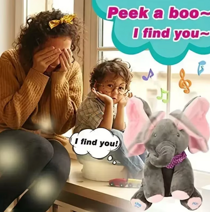 Peek-A-Boo Talking Elephant Toy – Interactive Musical Plush for Kids